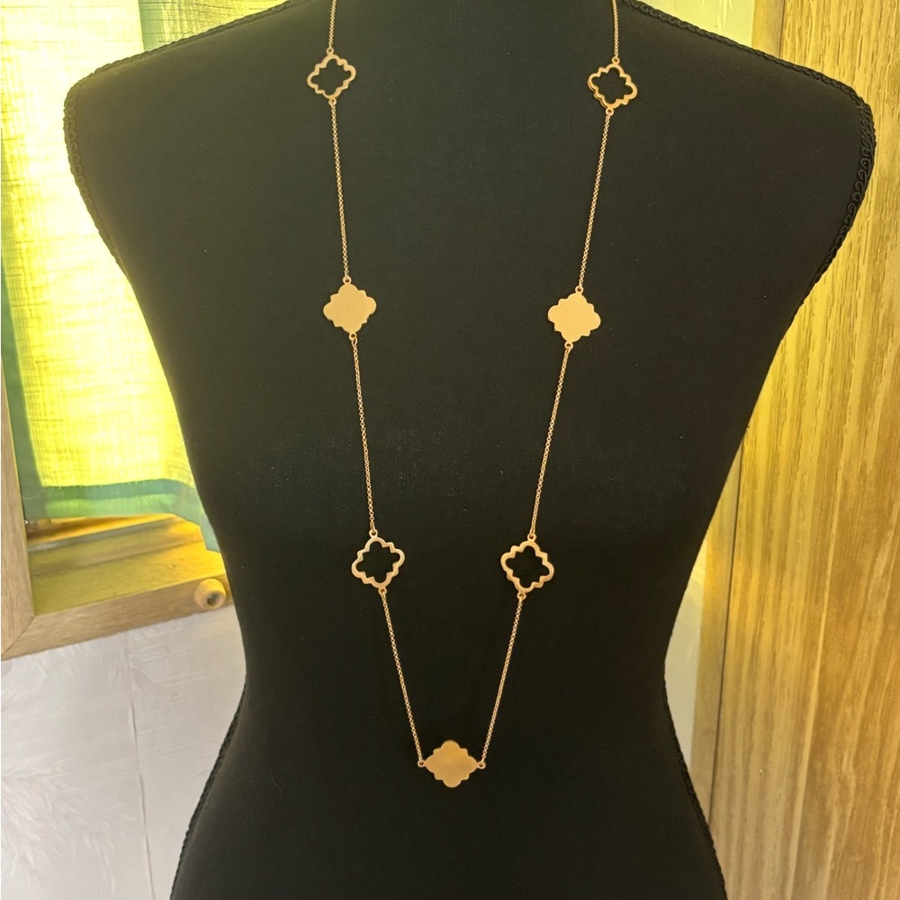 Charming Charlie Matte Gold Tone Necklace 36”